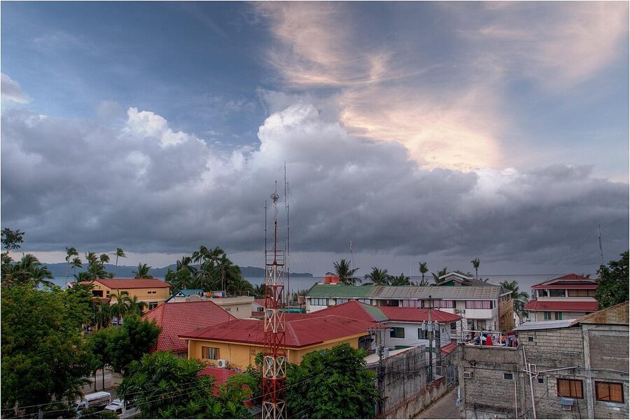 Boracay White Beach Station 1 north end at golden light
