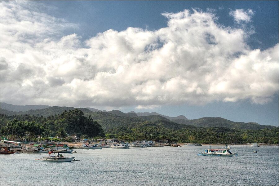 View from Caticlan jetty port looking toward Boracay