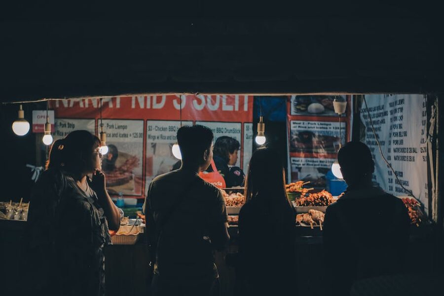 Cebu City night street food market with grills