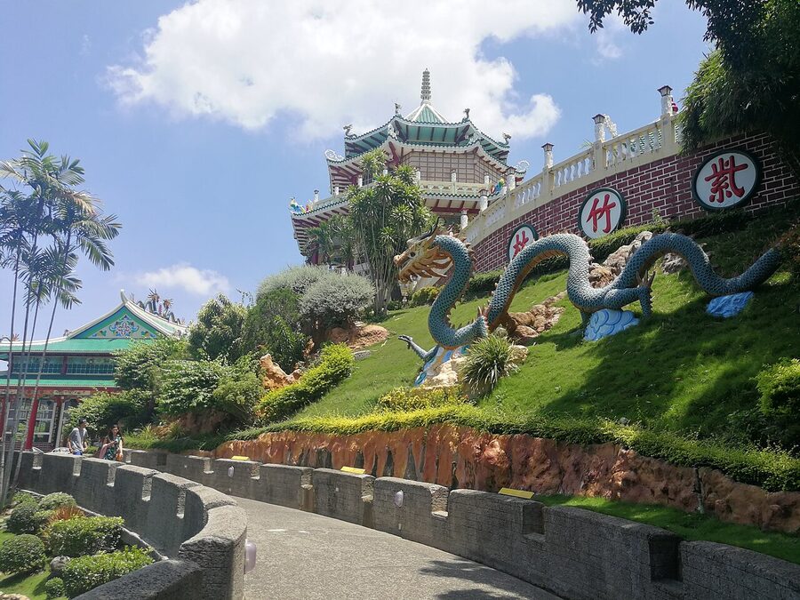 Cebu Taoist Temple pagoda and steps in Beverly Hills neighbourhood
