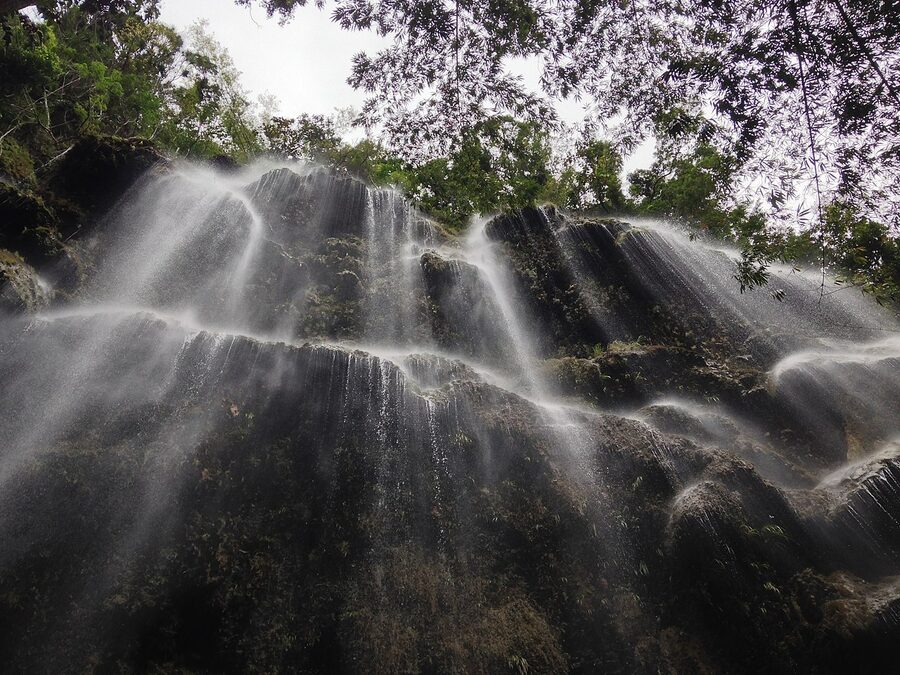 Tumalog Falls cascading curtain near Oslob