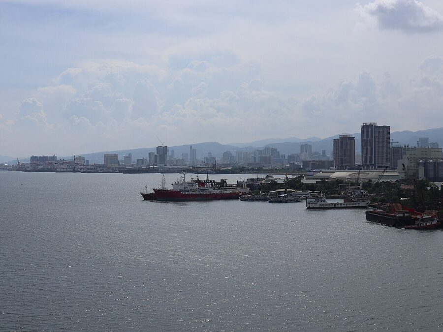 Cebu City skyline view from the Mactan-Mandaue Bridge