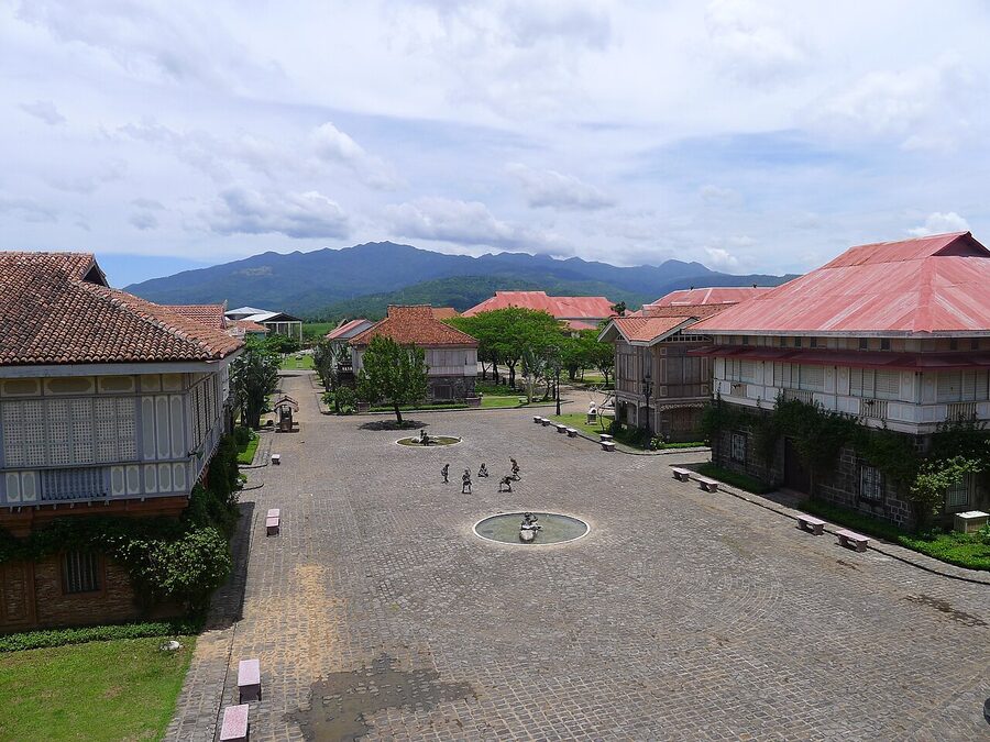 Heritage houses around the plaza at Las Casas Filipinas de Acuzar in Bagac Bataan