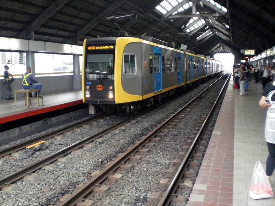 LRT-1 elevated track at Blumentritt station in Manila