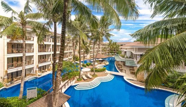 Henann Lagoon Resort Boracay swimming pools at twilight