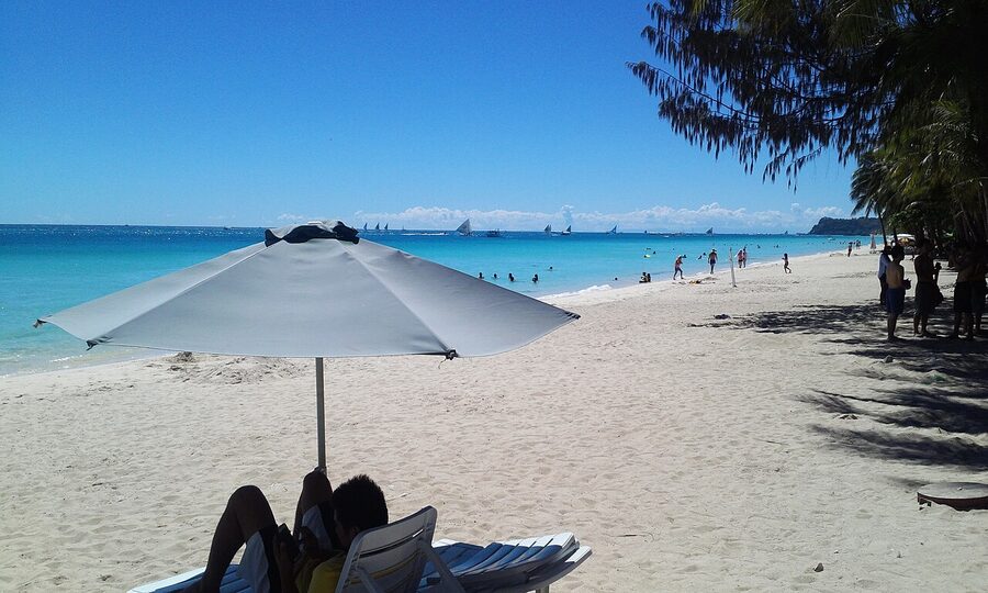 White Beach Boracay at the water's edge