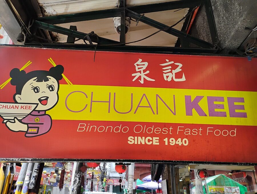 Chuan Kee restaurant signage in Binondo Manila labelled Binondo Oldest Fast Food Since 1940