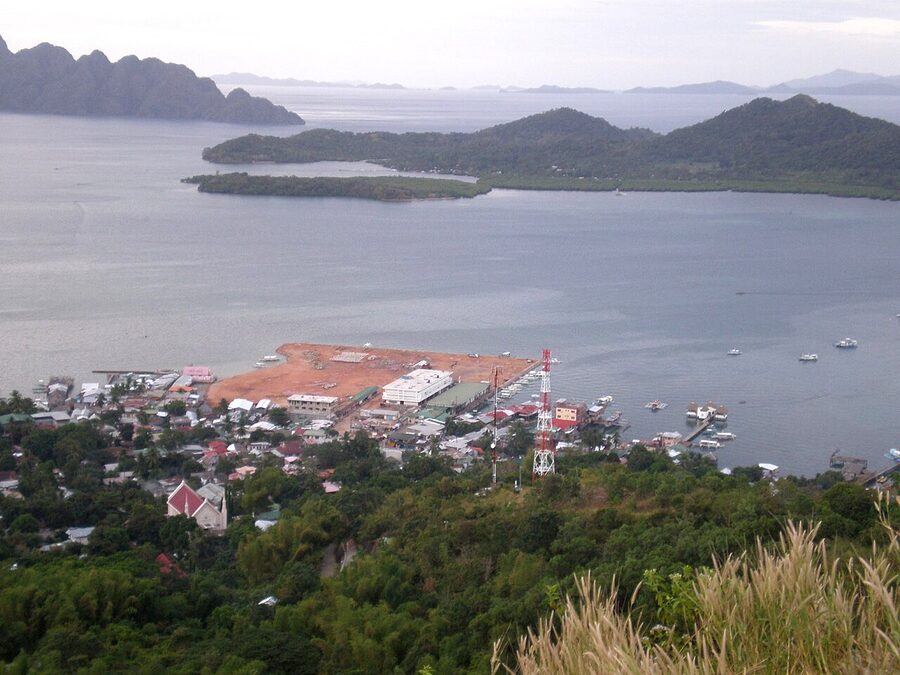 View of Coron town and Coron Bay islands from Mount Tapyas viewpoint, Palawan