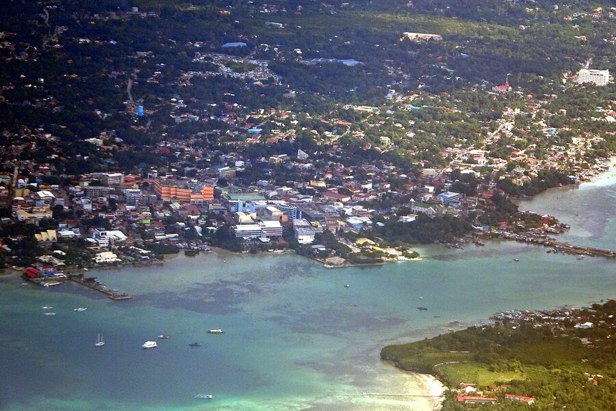 Tagbilaran City skyline aerial view Bohol