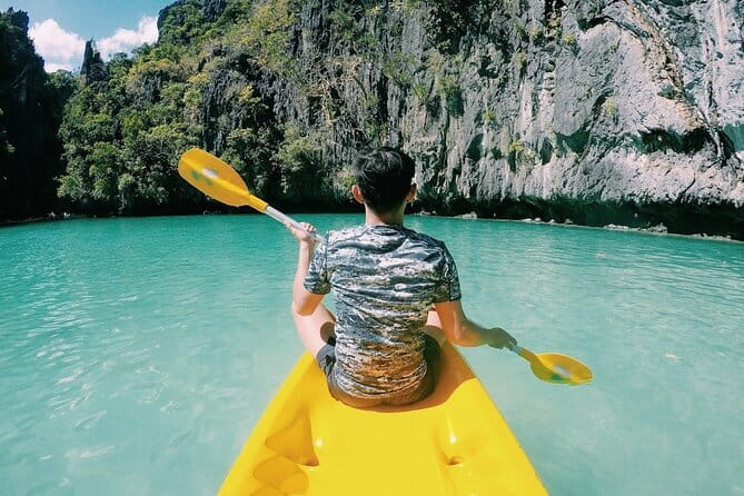 All-Inclusive Private El Nido Tour D - Paddling Into Small Lagoon