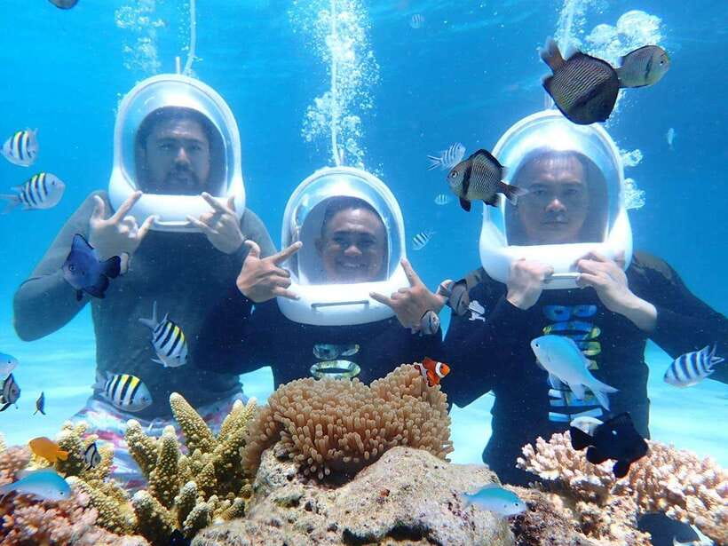 Boracay: Aquanaut Helmet Diving Experience - Wearing the helmet and walking below the surface
