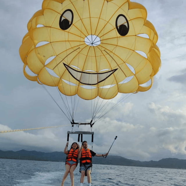 Boracay: Island Hopping with Lunch, Mainland ATV and Zipline - The zipline finish over tropical scenery