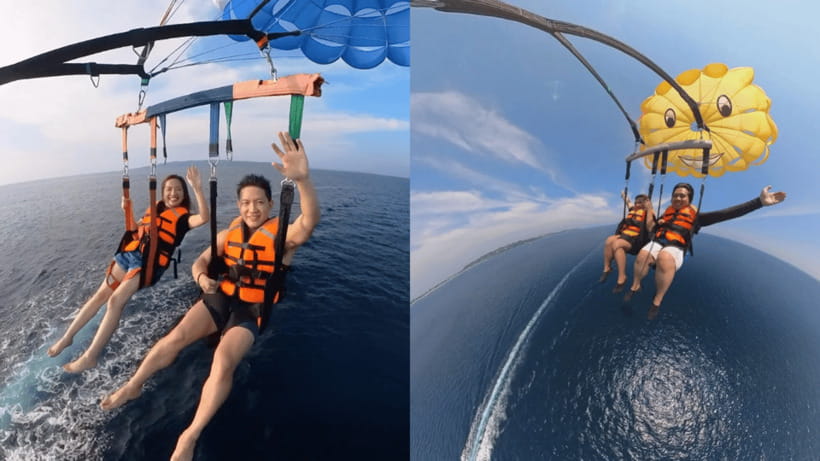 Boracay Parasailing with Insta 360 - Taking off above Boracay’s coastline