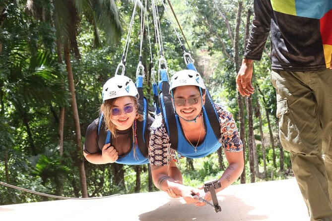 Boracay Zipline Adventure and ATV Tour - Taking the zipline over the green countryside