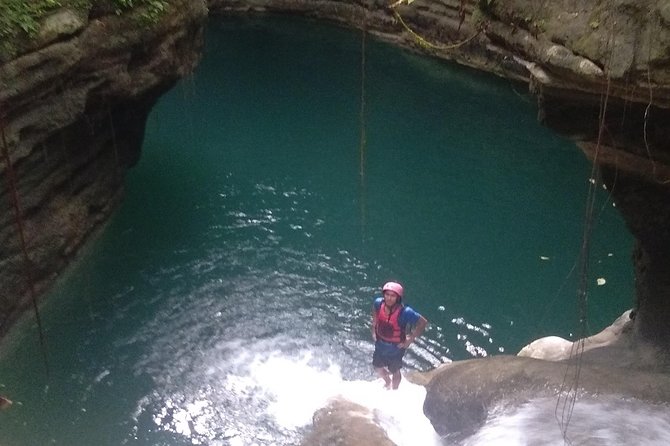 Cebu Oslob Whale Sharks and Sumilon Island Kawasan Falls Canyoneering - Kawasan Falls canyoneering and 30-foot jumps