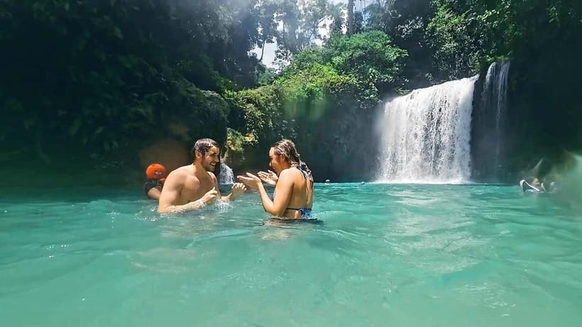 Cebu: Whale Shark Swim and Kawasan Canyoneering Tour - Kawasan Falls canyoneering, step by careful step