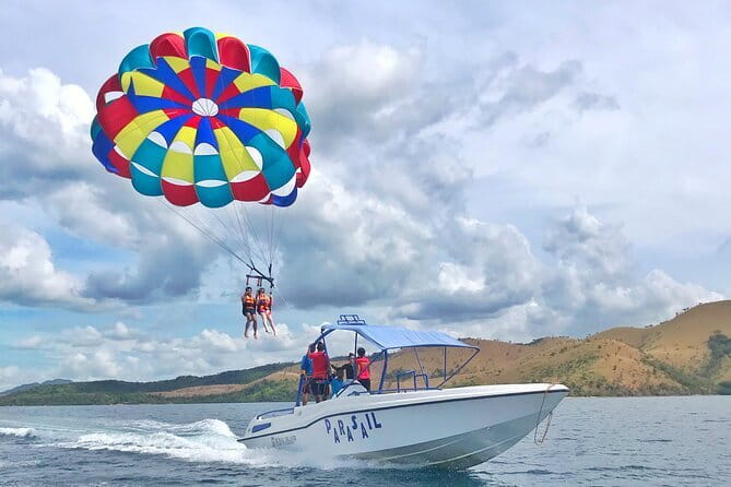 Coron Parasailing Adventure - Taking off from Coron Harbor Square