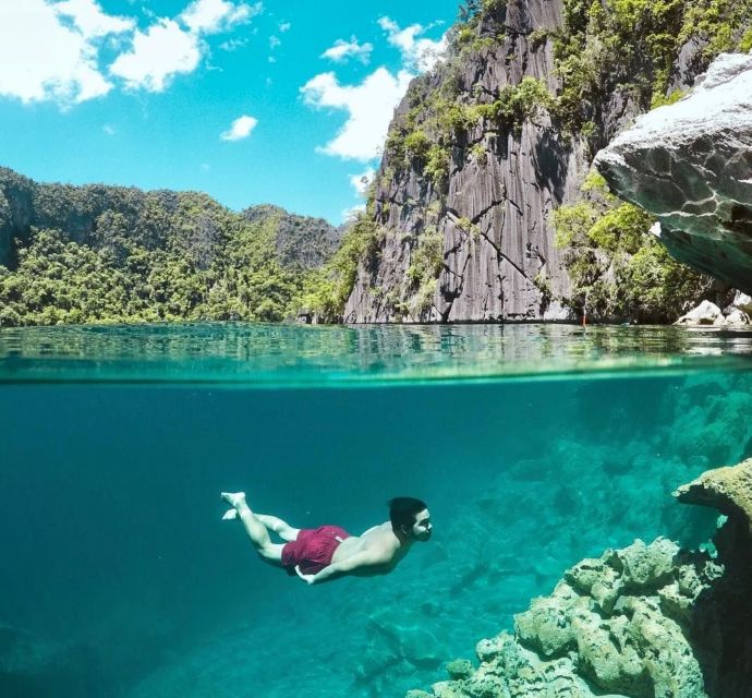From Coron: Twin Lagoon and Skeleton Wreck Cruise with Lunch - Corn Youth Club and Atwayan Beach slow the pace
