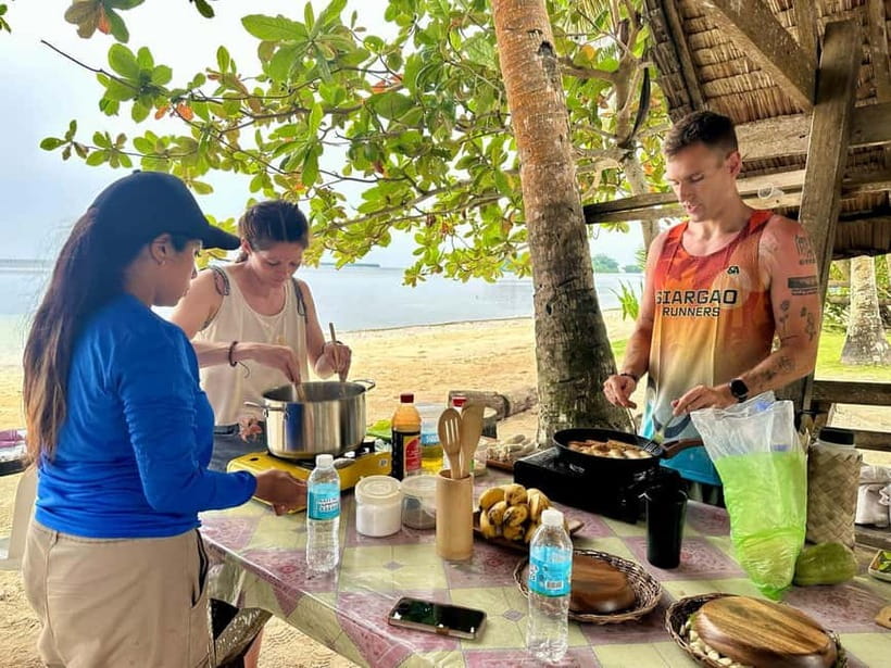 Siargao Island Vegetarian Cooking Class - Rolling vegetable lumpia by hand